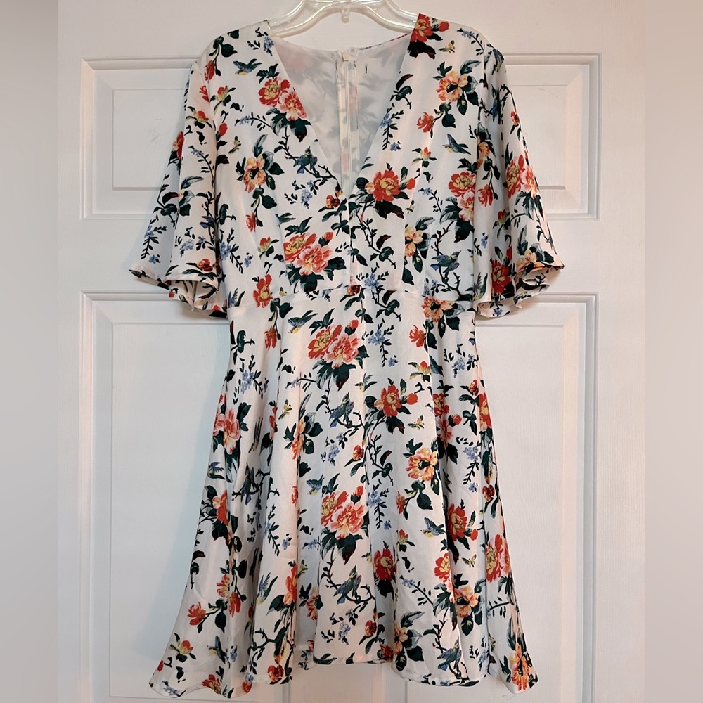 Floral wide sleeve dress